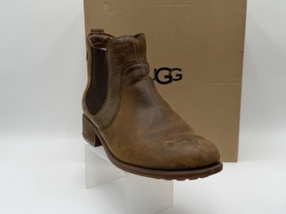 UGG Bonham Chelsea Boots, Women’s Sz 10 Brown Distressed Leather, Ankle, Slip On